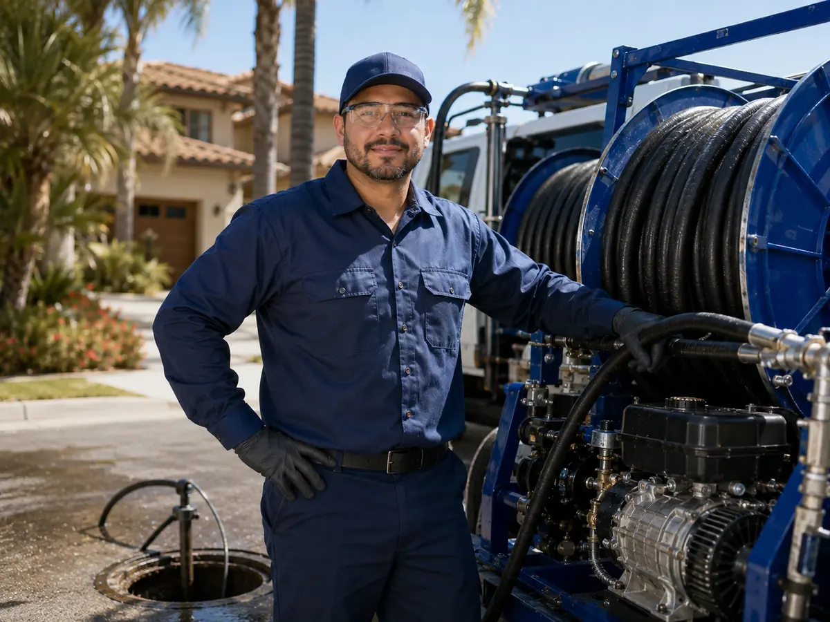 Hydro jet sewer cleaning in San Clemente
